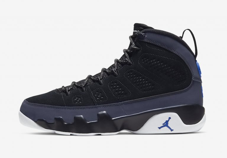retro 9 black white racer blue