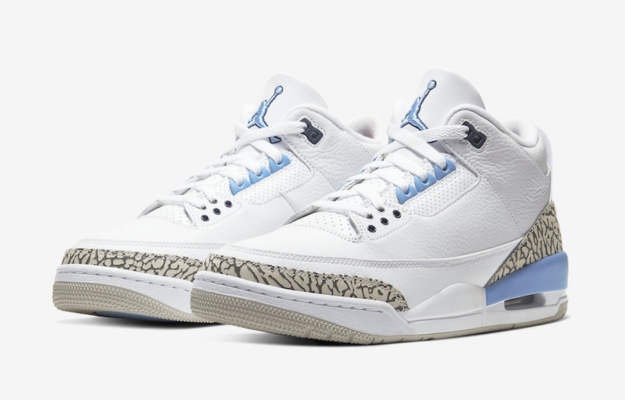 jordan 3 unc release 2020