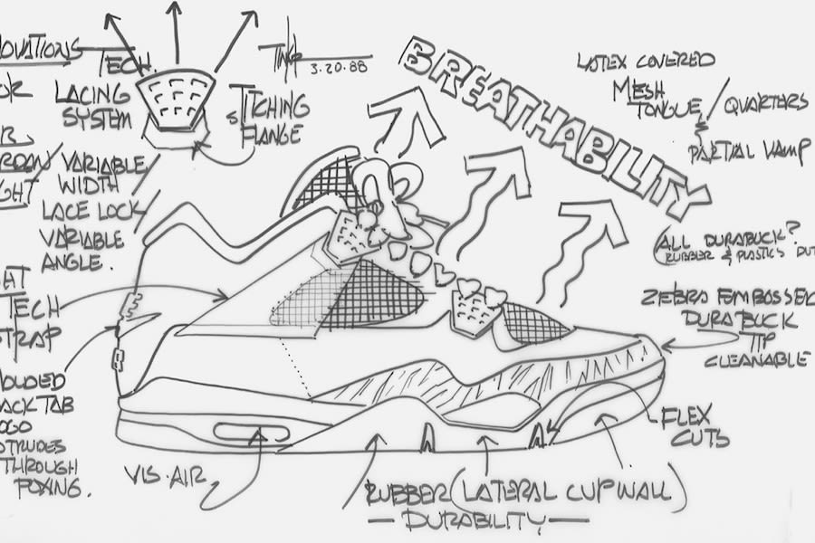 jordan 4 sketch